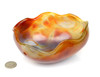 Handcrafted carnelian agate bowl front view under studio lighting