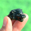 Individual carved nephrite jade beast head thumb ring, SKU F012053C