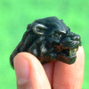 Individual carved nephrite jade beast head thumb ring, SKU F012053E