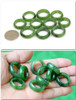 Solid stone green jade rings set SKU F012054C with US quarter for scale