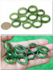 Hand-carved authentic nephrite jade rings SKU F012054D in natural light