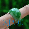 Faceted Natural Green Nephrite Jade Fine Carved Ring Size 8 F012018