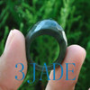 Faceted Natural Green Nephrite Jade Fine Carved Ring Size 8 F012021