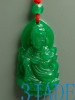 Imperial Green Quartz/ Malaysia Jade Lotus Kwan-yin Amulet Pendant