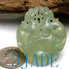 Natural Xiu Jade / Serpentine Lions / Foo Dogs Pendant