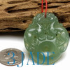 Natural Xiu Jade / Serpentine Lions / Foo Dogs Pendant G008091