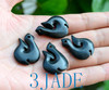 Natural Black Nephrite Jade Fish Hook Hei Amulet Pendant New Zealand Maori Style -G012317