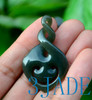 Natural Nephrite Jade Double Twist Pendant New Zealand Maori Style Carving / Art -G012302