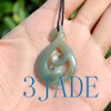 Nephrite Jade Twist Pendant Necklace Eternal Love & Friendship NZ Maori Style