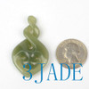Natural Nephrite Jade Double Twist Amulet Pendant NZ Maori Style Carving / Art -G012303