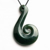  Jade Fish Hook Koru Pendant, jade Koru, Maori Koru pendant, Fish Hook Koru