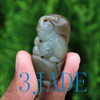 Natural Hetian Nephrite Jade Carving: Elephant Pendant,  w / certificate