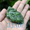 Green Nephrite Jade Five Poisonous Creatures Amulet / Carving w/ certificate