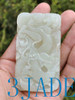 3 1/4" Hand Carved Natural Hetian Nephrite Jade Dragon Pendant,  w/ certificate -G020514
