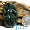 Natural Nephrite Jade Mermaid Pendant Art / Necklace