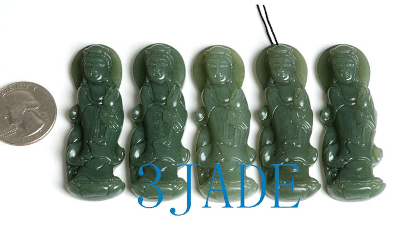  Nephrite Jade Kwan-Yin Pendants Wholesale