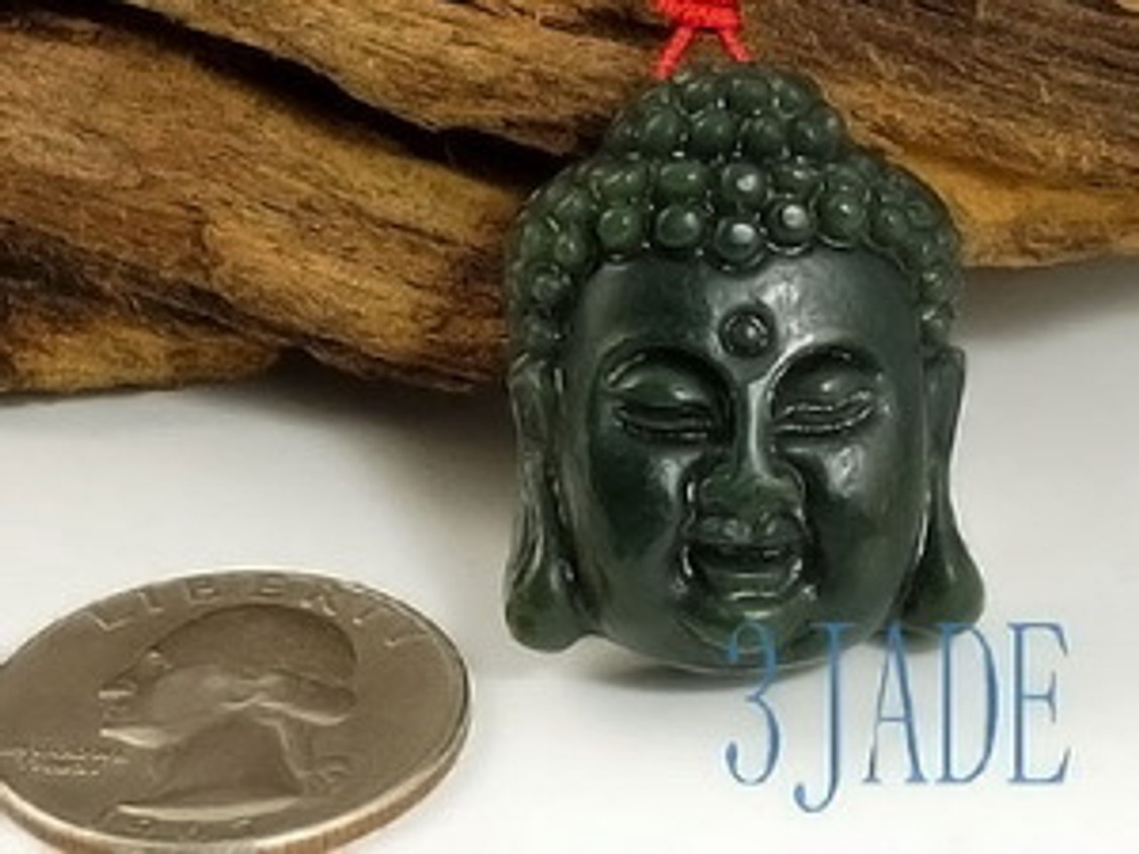 Natural Nephrite Jade Carving: Buddha Pendant G025177