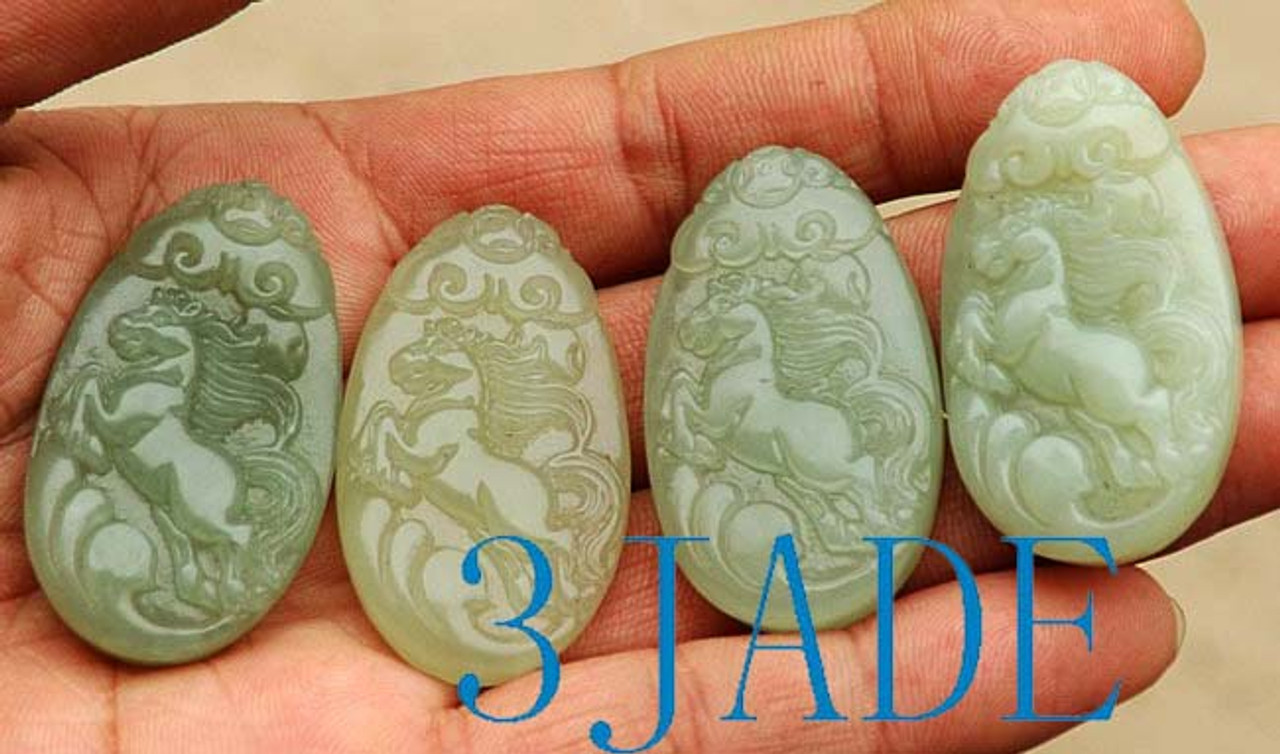 Hetian jade horse pendant