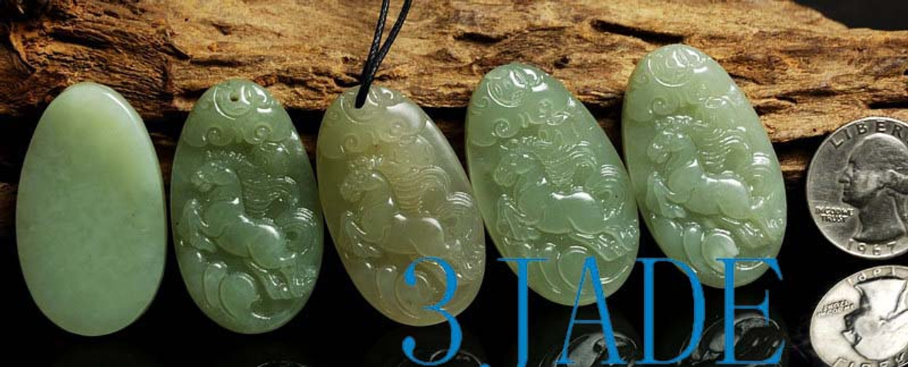 nephrite jade horse necklace