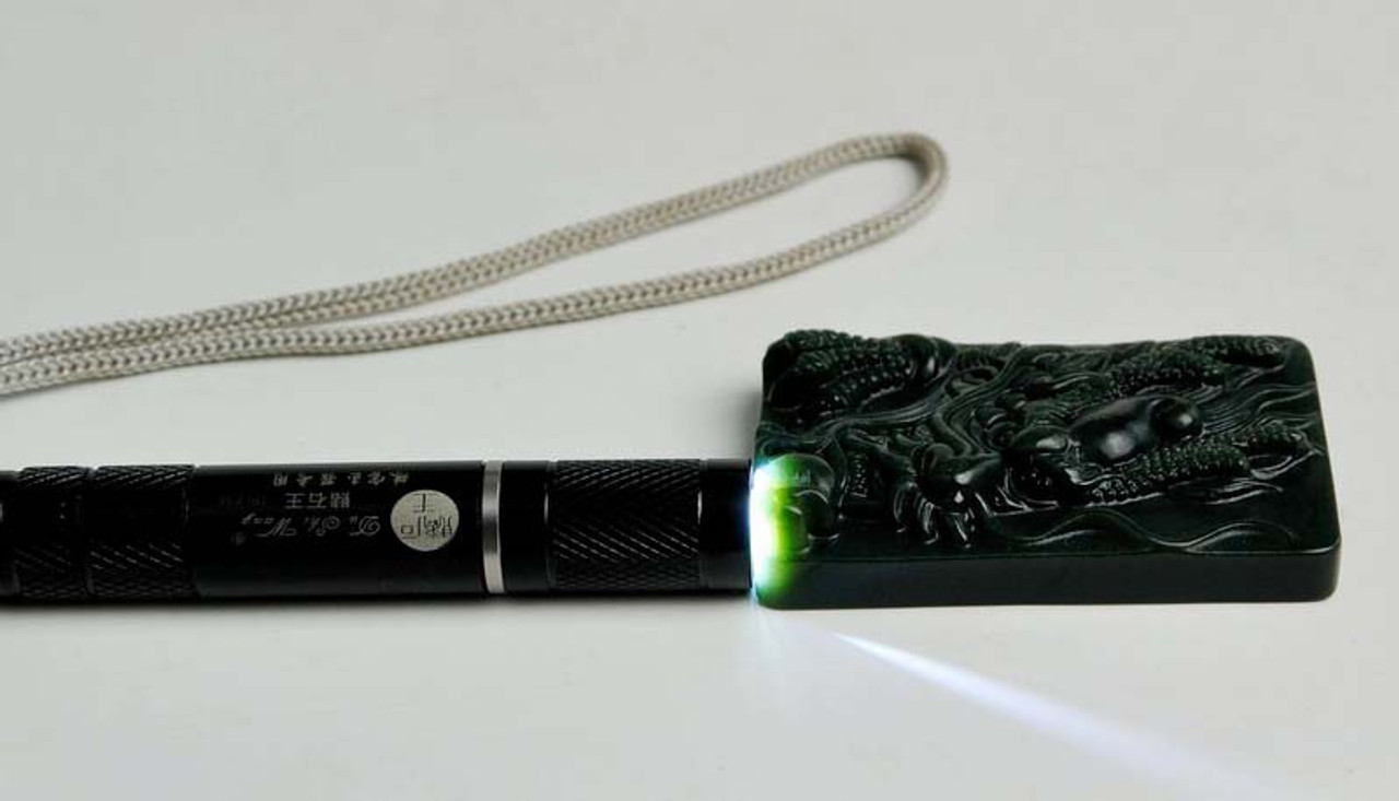 Natural Nephrite Jade Carving: Dragon Amulet / Pendant