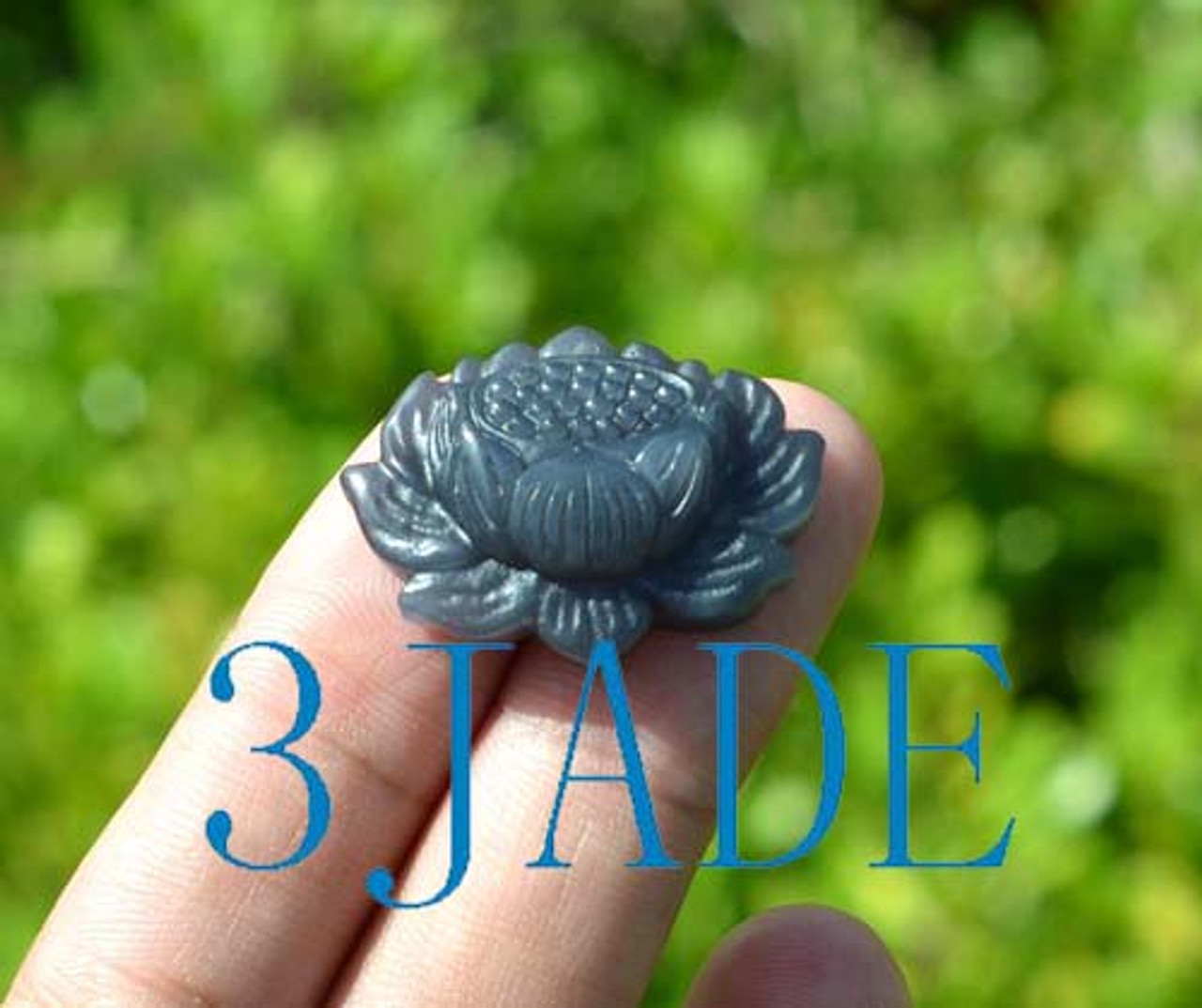 nephrite jade lotus flower pendant