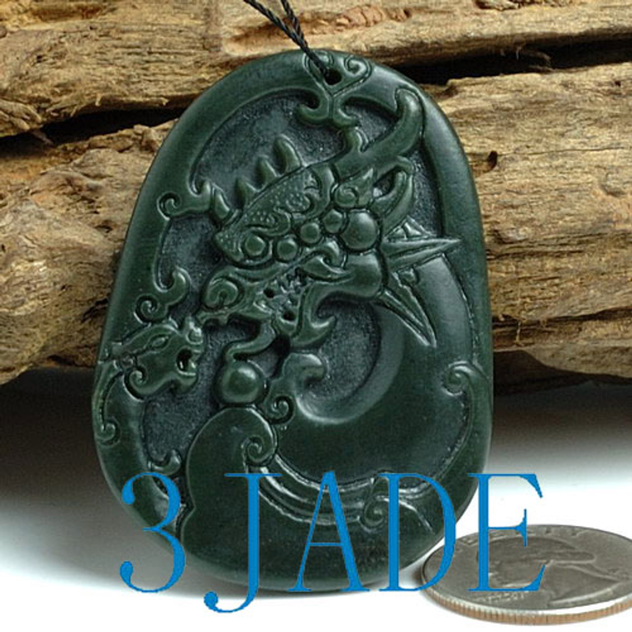Jade Fierce Dragon Pendant