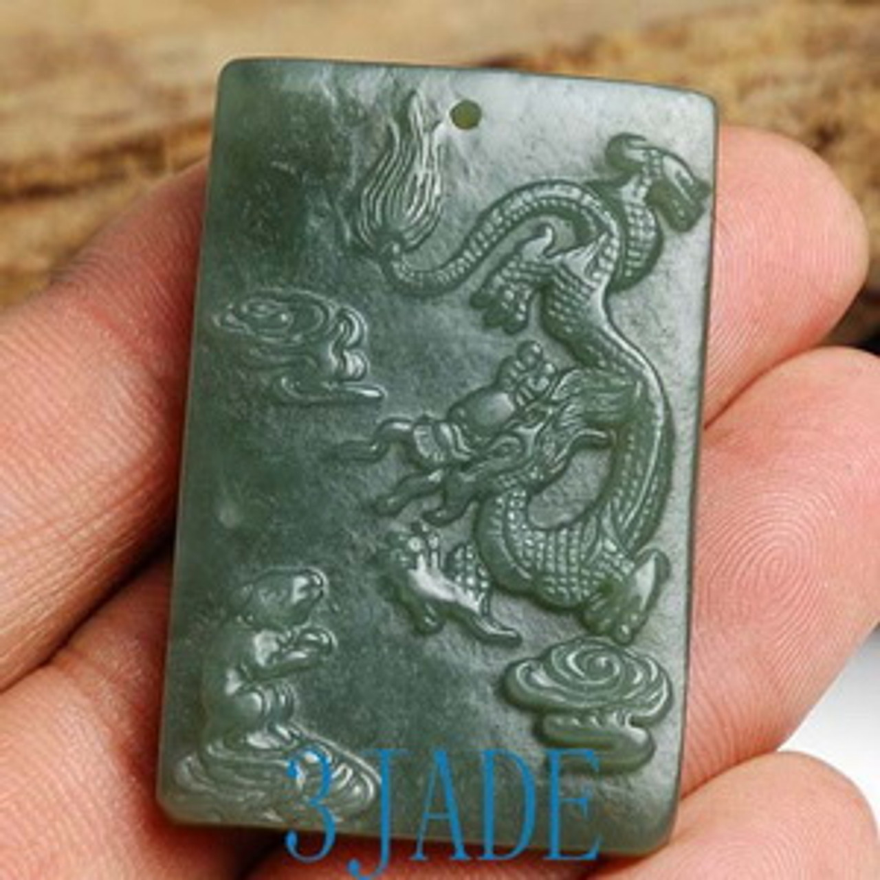 Natural Hetian Nephrite Jade Dragon Pendant Talisman