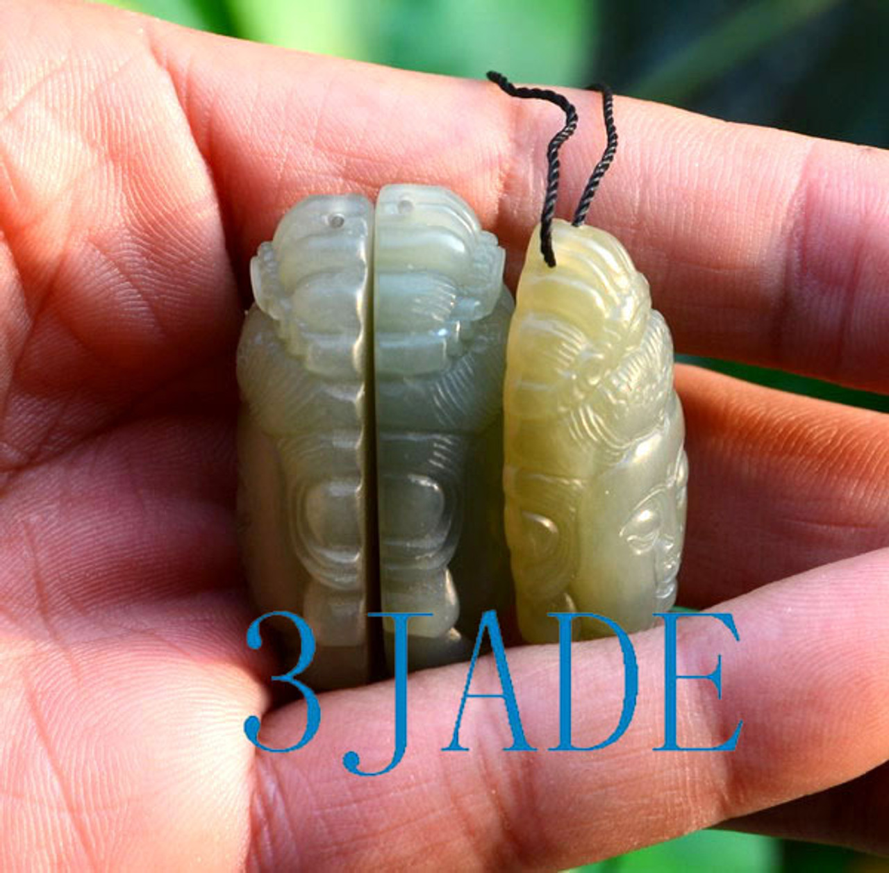 Natural Nephrite Jade Kwan Yin / Guanyin Pendant /Necklace