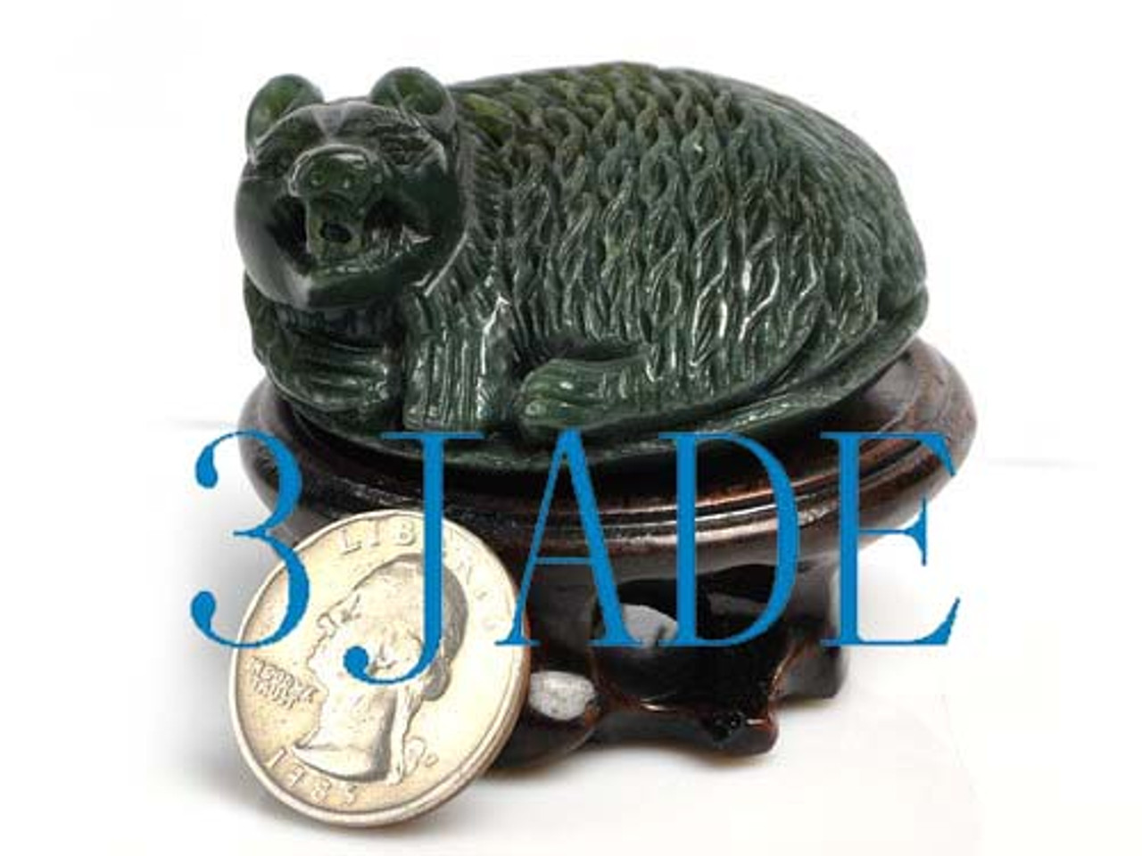 Natural Nephrite Jade Carving / Sculpture: Bear Statue G025415