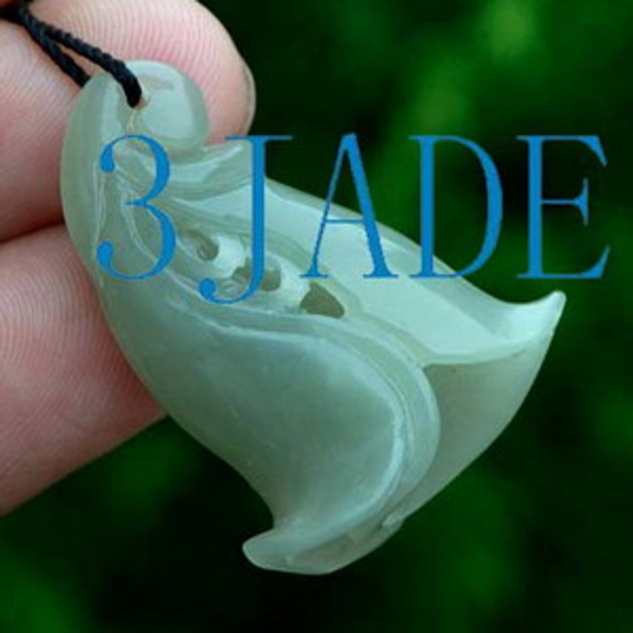 Natural Hetian Nephrite Jade Flower Pendant / Carving G025454