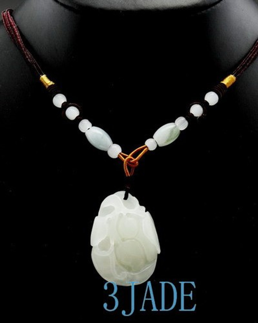 Hetian white jade monkey peach pendant