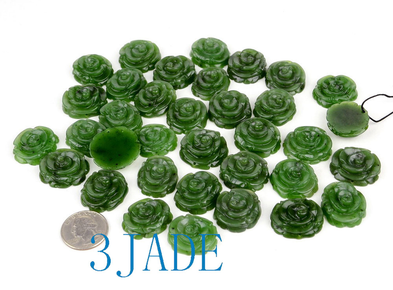 Green Jade Flower Charm