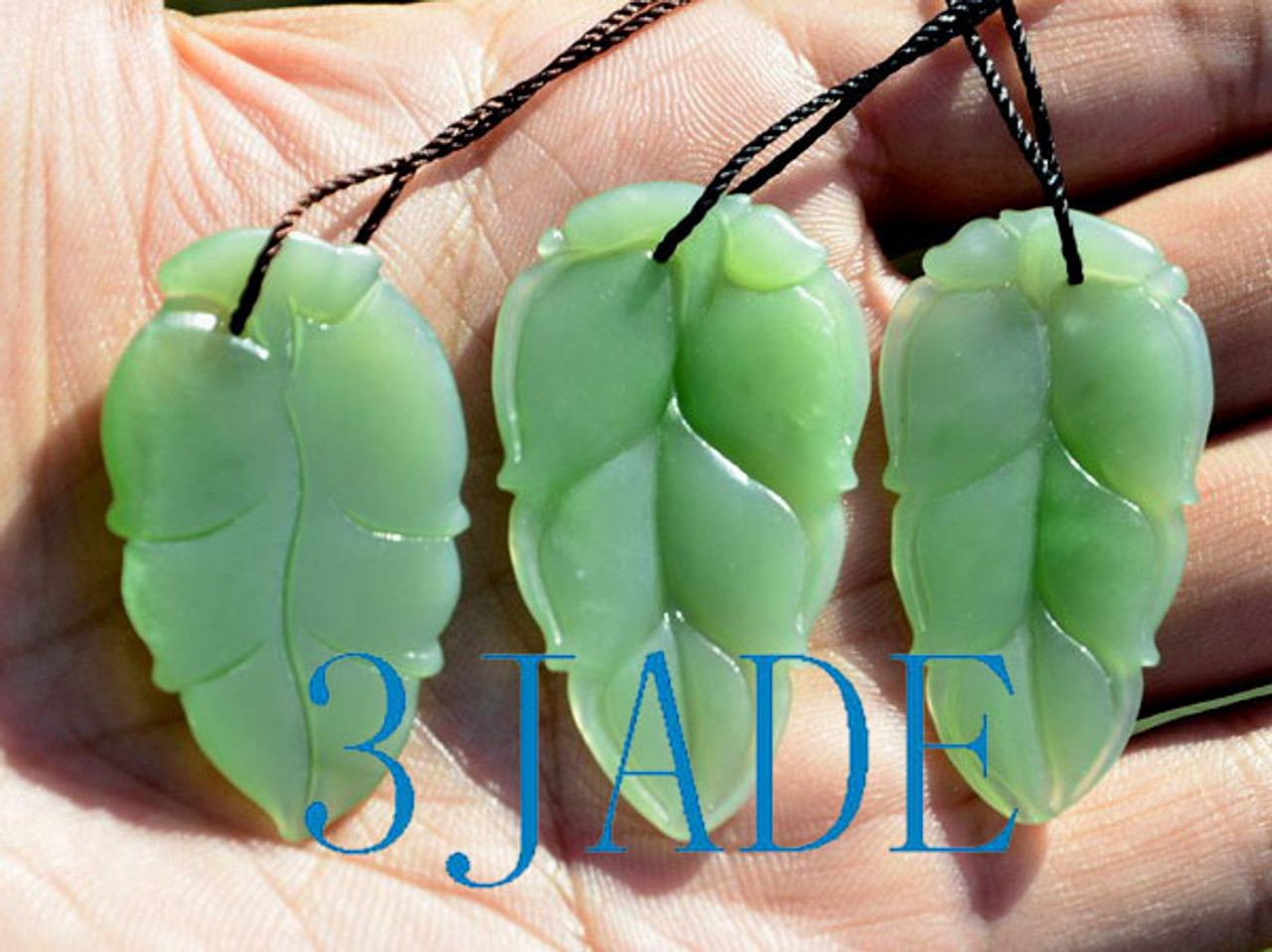 Green Nephrite Jade Leaf 