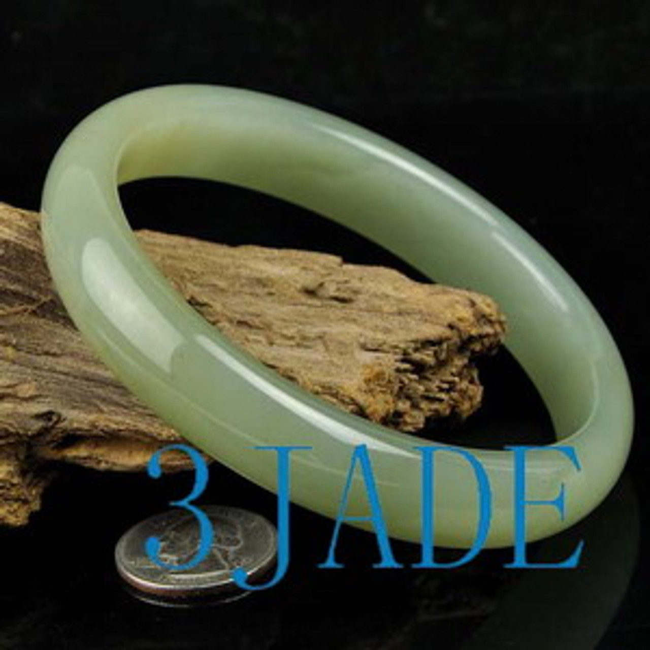 76.5mm Nephrite Jade Large Size Bangle/Bracelet, Armlet/Anklet, w/ certificate C004196