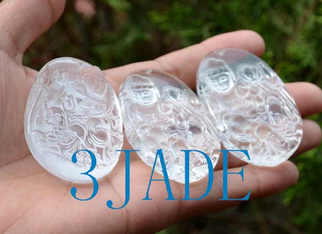 Clear Rock Crystal Quartz Kwan Yin / Guanyin Amulet / Pendant