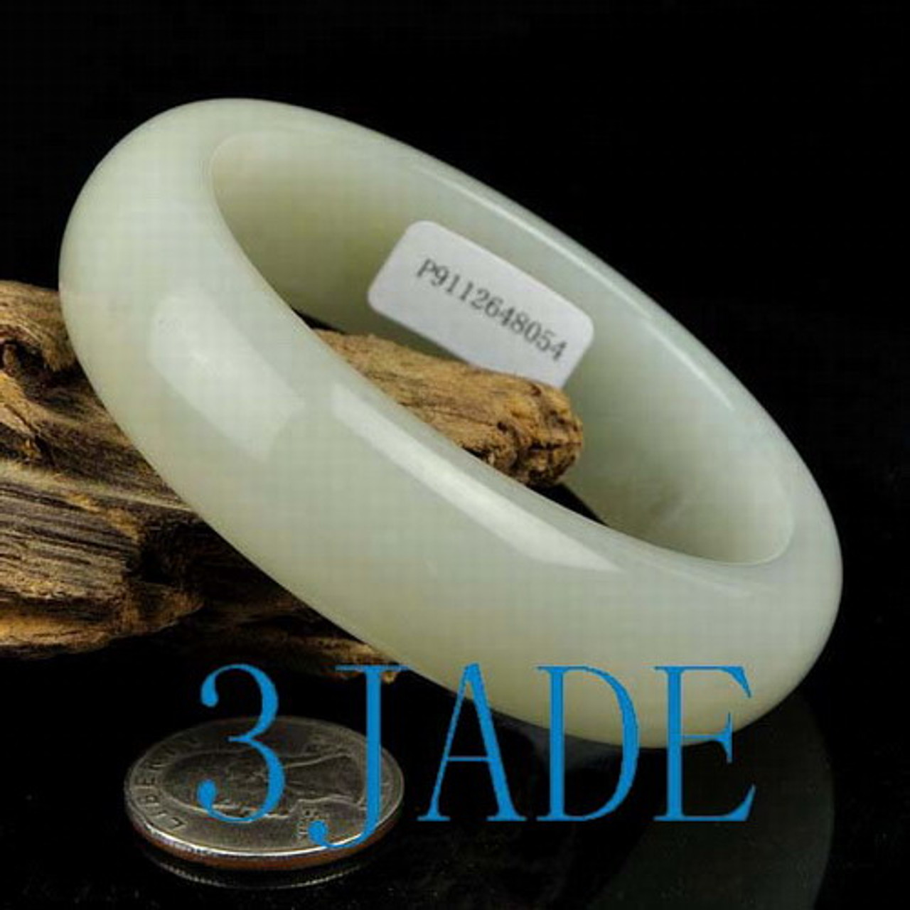 59mm Natural Hetian Nephrite Jade Bangle Bracelet w/ Certificate