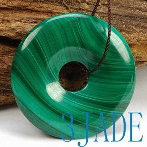 35mm Natural Malachite Donut / Pendant / Bead