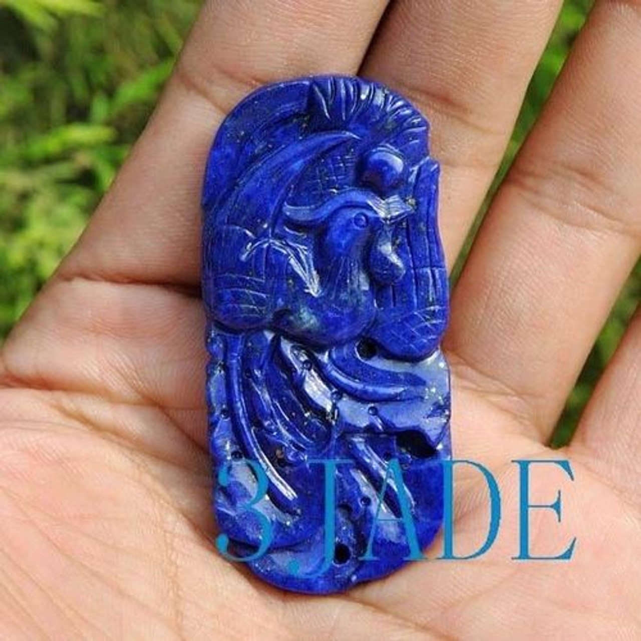 Natural Lapis Lazuli Gemstone Bird / Phoenix Pendant / Carving / Art