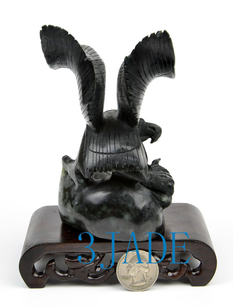 Natural Dushan Jade Stone Eagle Statue / Carving