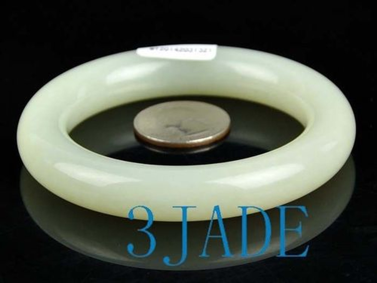 Hand Carved Natural Hetian Nephrite Jade Bangle Bracelet, w/ Certificate C004219