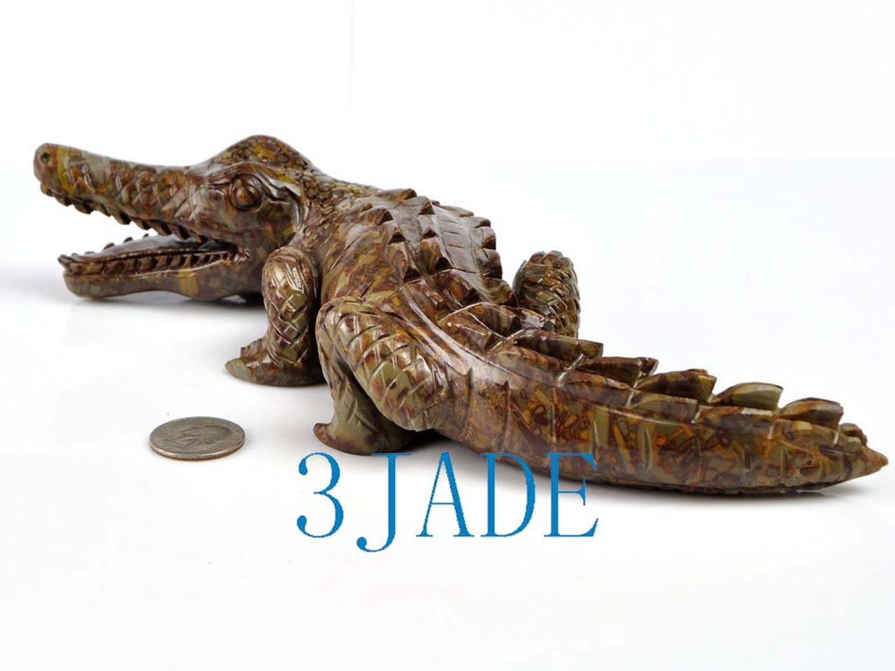 Jasper Crocodile Carving,