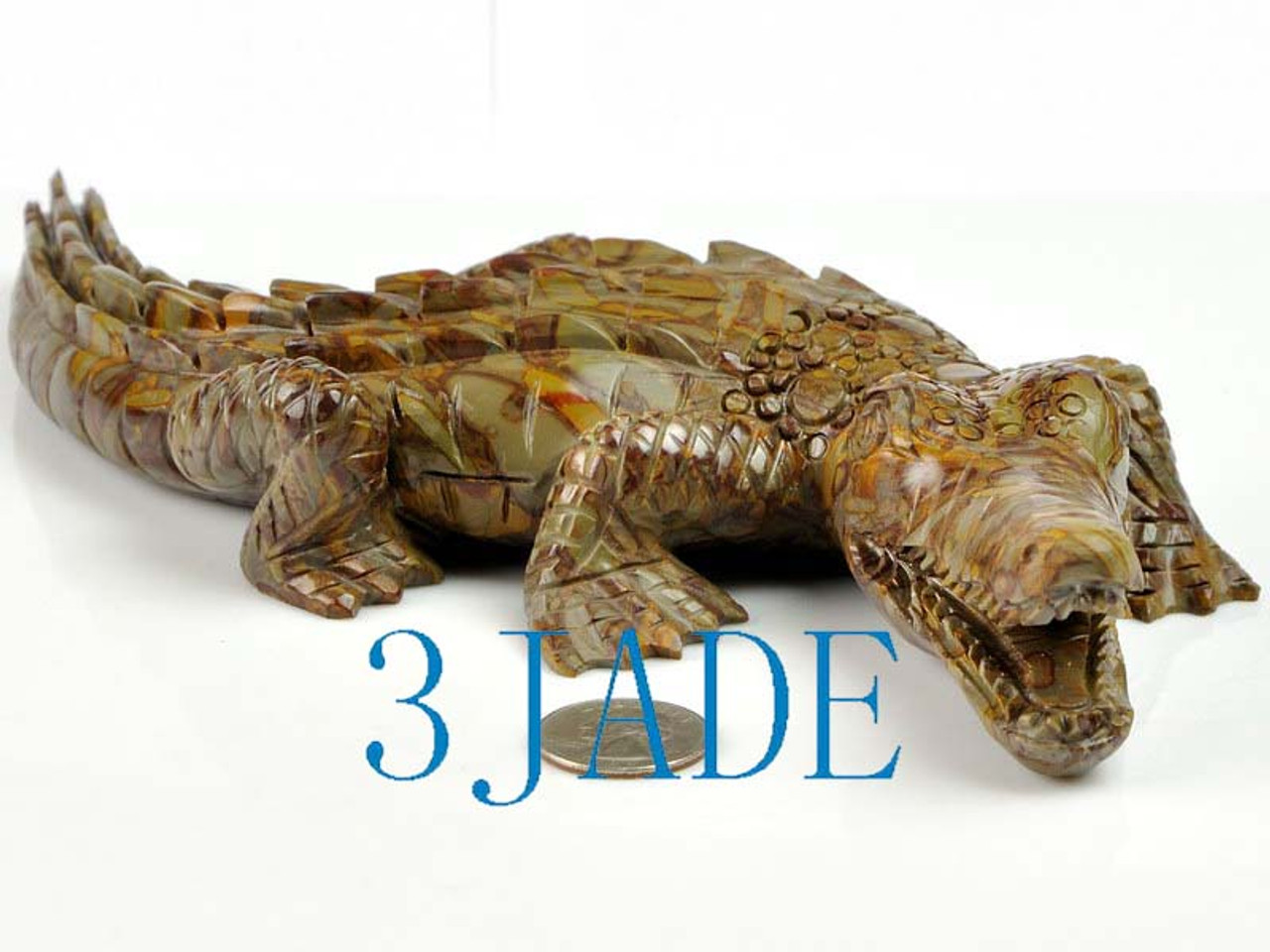 Carved Jasper Crocodile