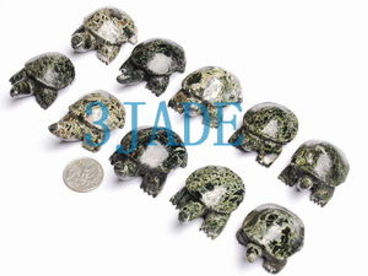 5 PCS Hand Carved Natural Jasper Turtle Figurines