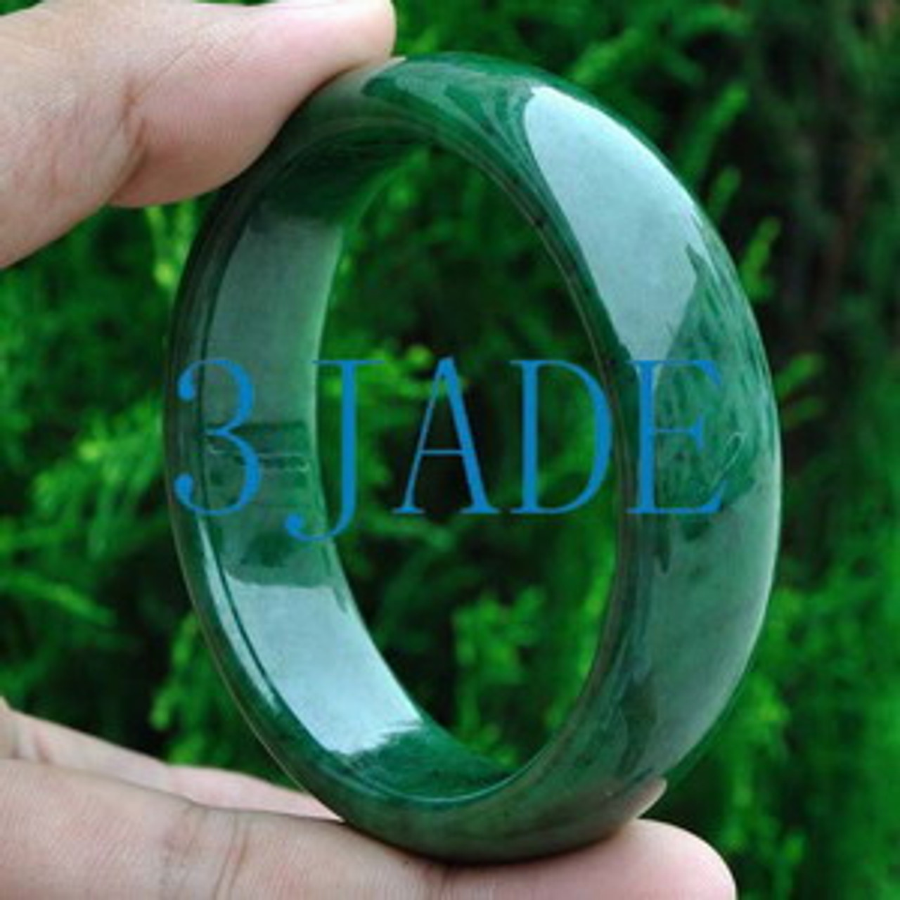 Natural Green Nephrite Jade Bangle Bracelet -C004175