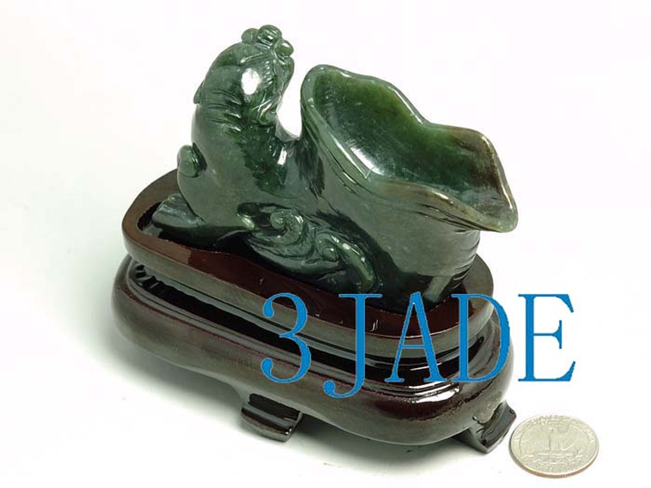 Nephrite Jade Divine Beast Statue Chinese Ancient Style Carving / Sculpture