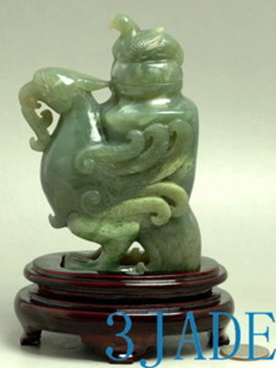 Natural Nephrite Jade Dragon Vase Statue / Carving / Sculpture, Oriental Art