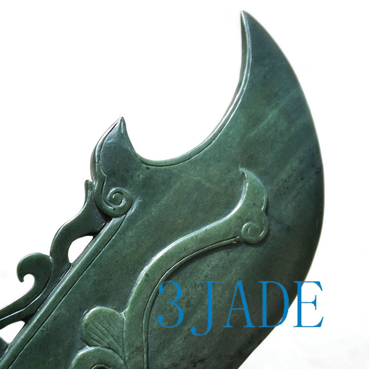Natural Hetian Nephrite Jade Carving: Sword / Chinese Broadsword J023789