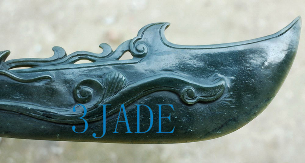 Natural Hetian Nephrite Jade Carving: Sword / Chinese Broadsword