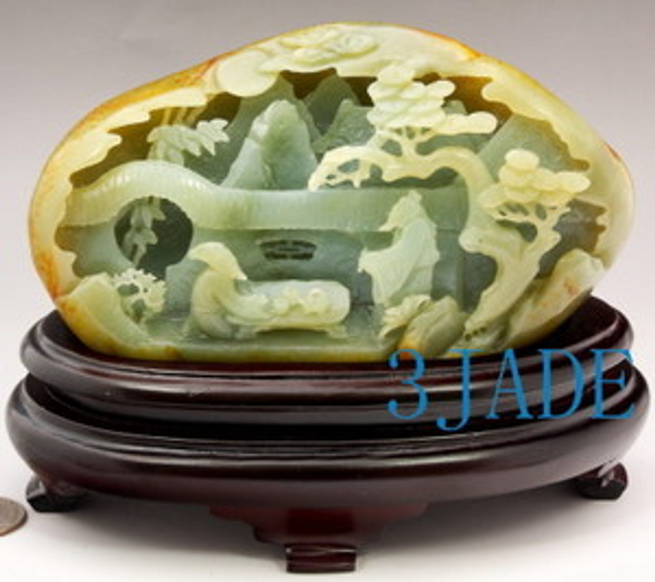 Natural Hetian Nephrite Jade Carving / Sculpture / Statue: Reclusive Life J026033
