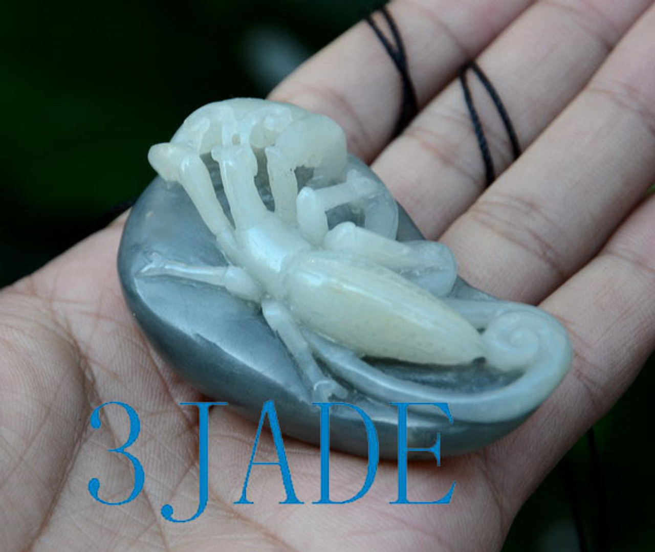 Nephrite Jade Praying Mantis Figurine /Pendant /Carving和田青花籽料 w ...